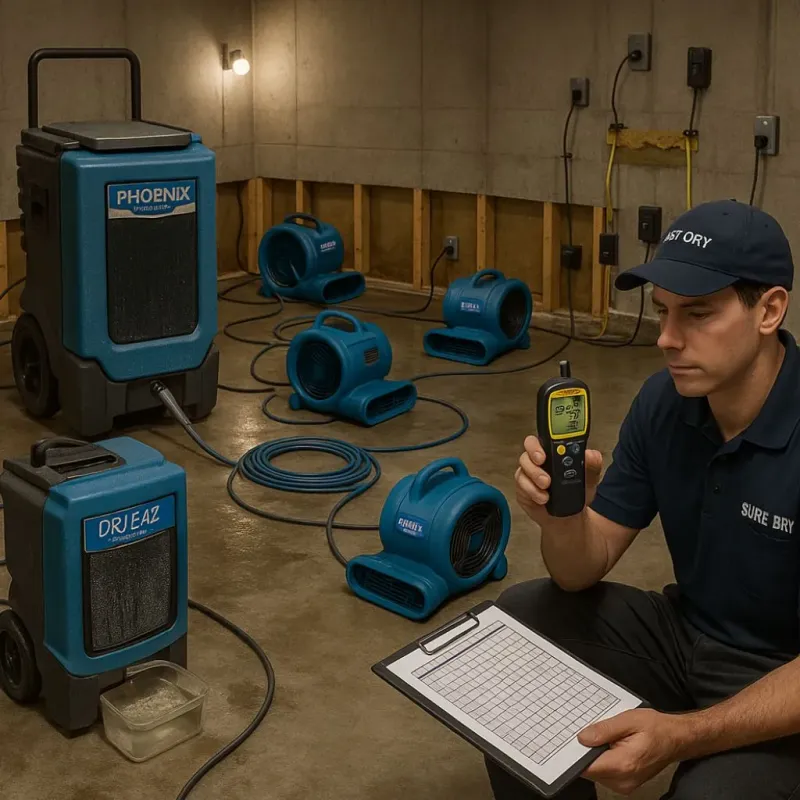 Structural Drying and Dehumidification process in Nokomis, FL